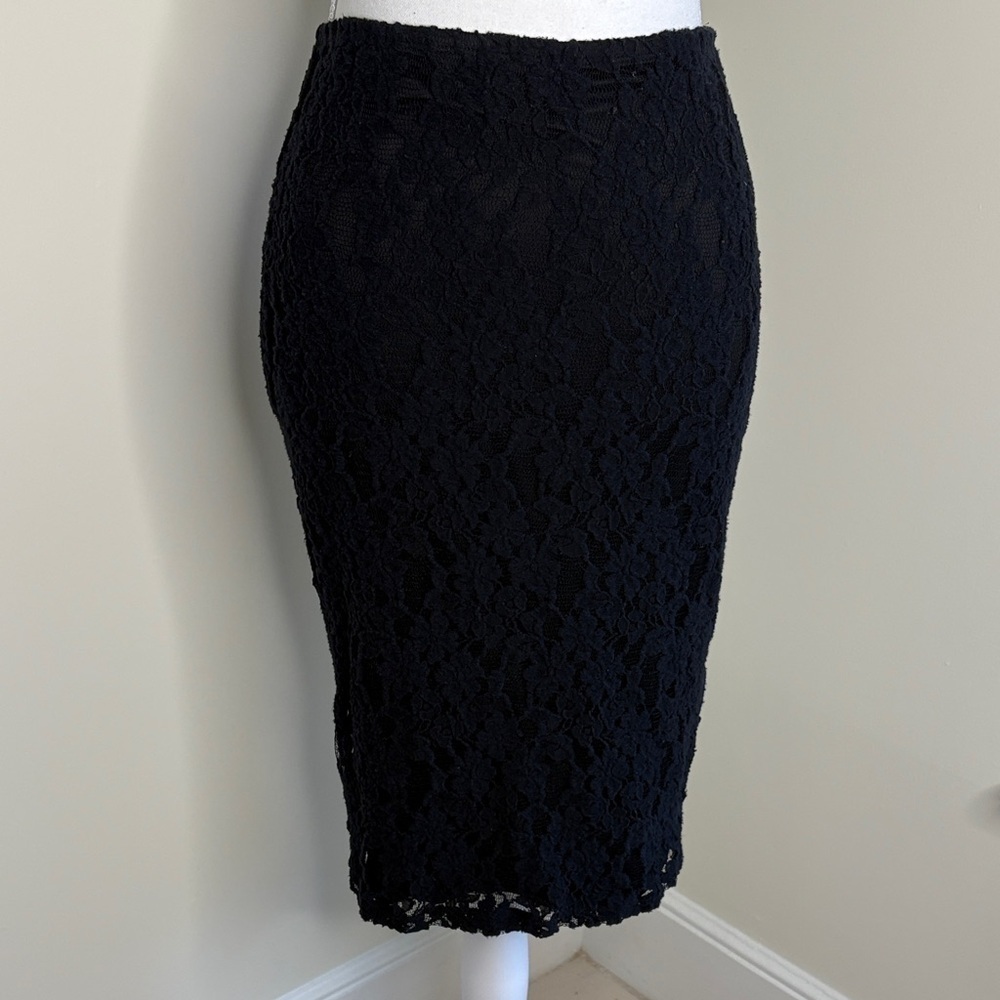 Xhilaration Black Lace Pencil Skirt. Medium